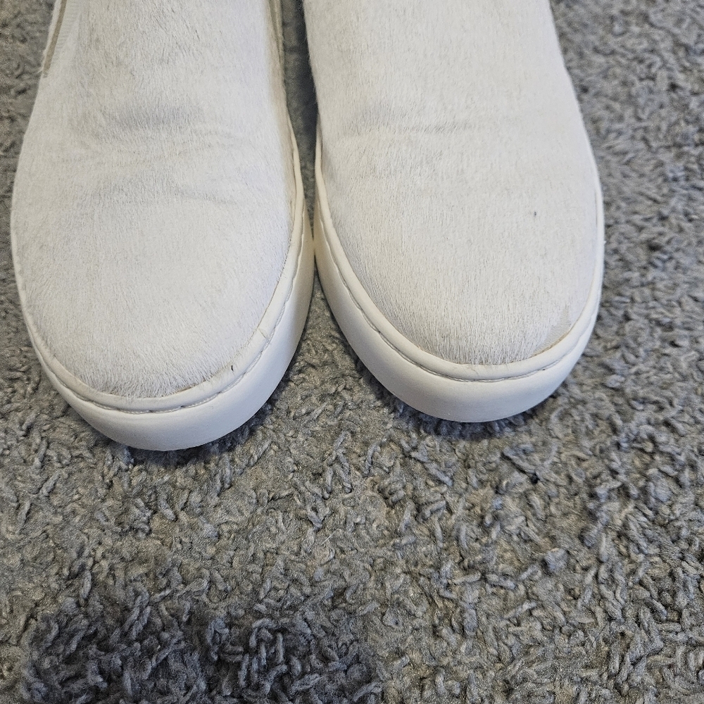 Free People B&W Pony Hair & Leather Slip on Shoes 38 Flaw - Picture 2 of 9
